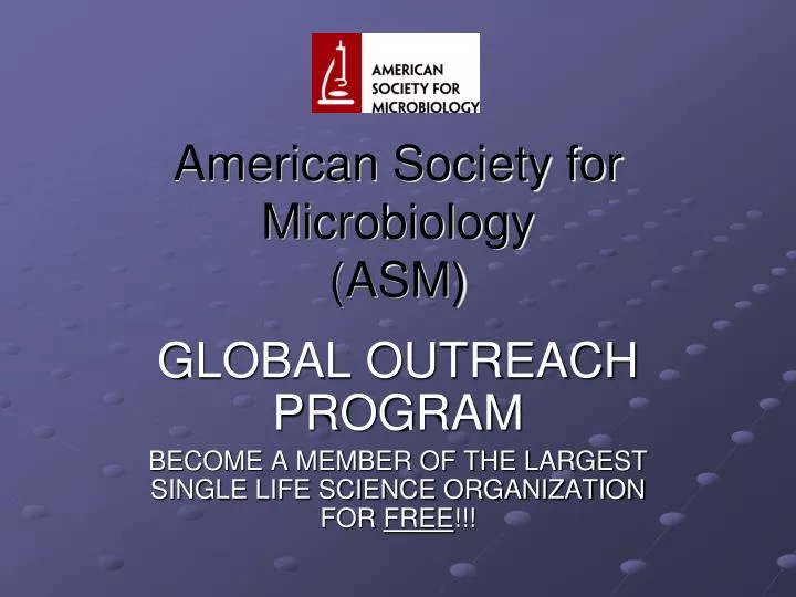 american society for microbiology asm