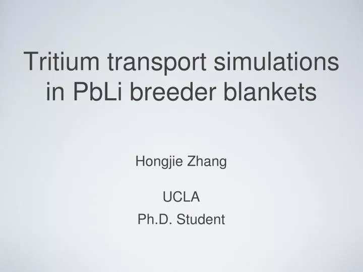 tritium transport simulations in pbli breeder blankets