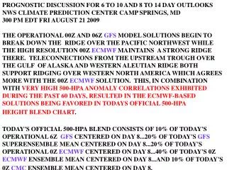 PROGNOSTIC DISCUSSION FOR 6 TO 10 AND 8 TO 14 DAY OUTLOOKS