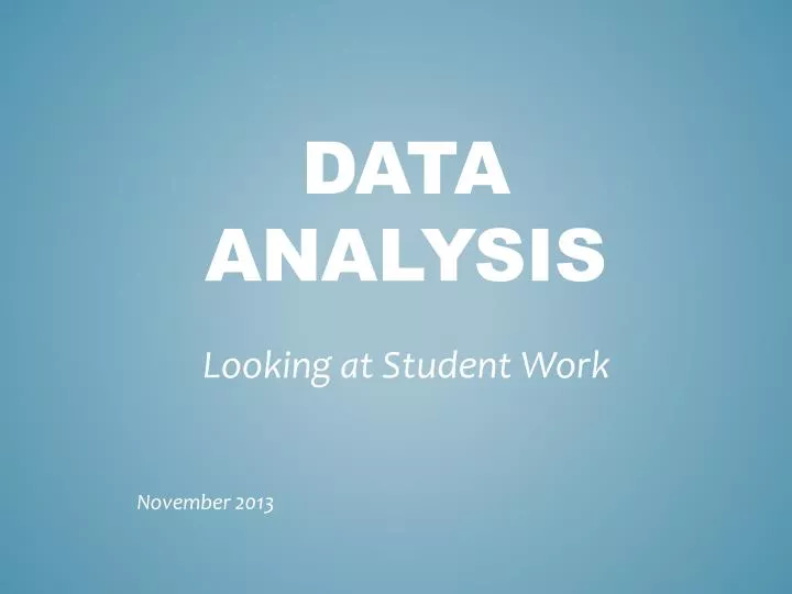 data analysis