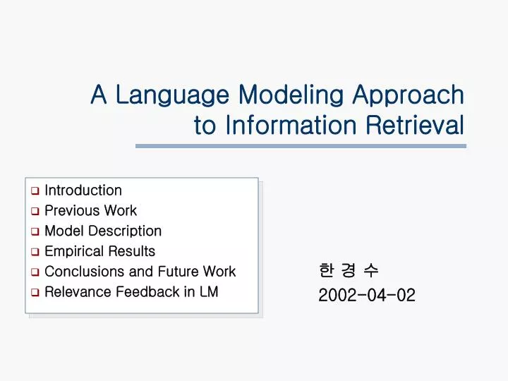a language modeling approach to information retrieval