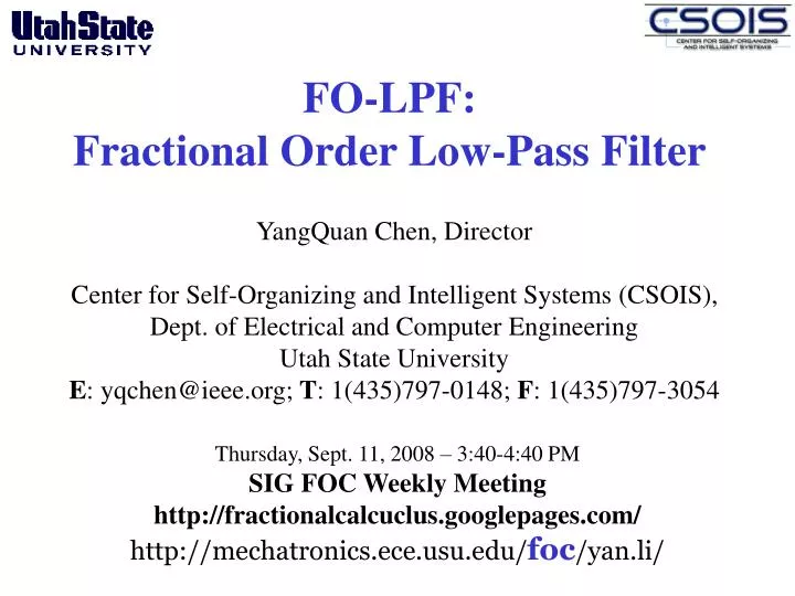 fo lpf fractional order low pass filter