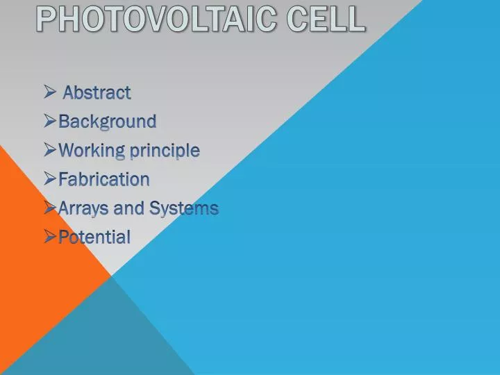 photovoltaic cell