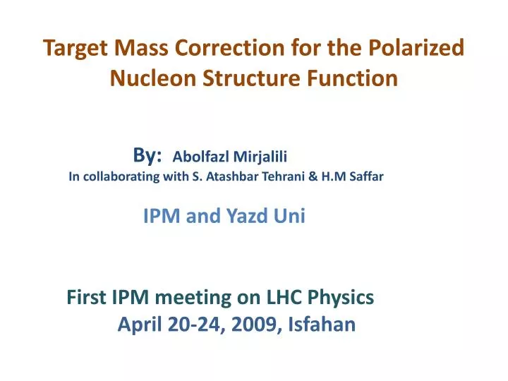 target mass correction for the polarized nucleon structure function