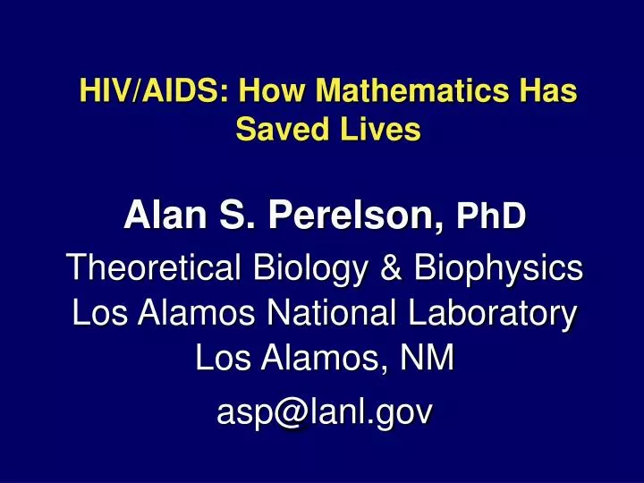hiv aids how mathematics has saved lives