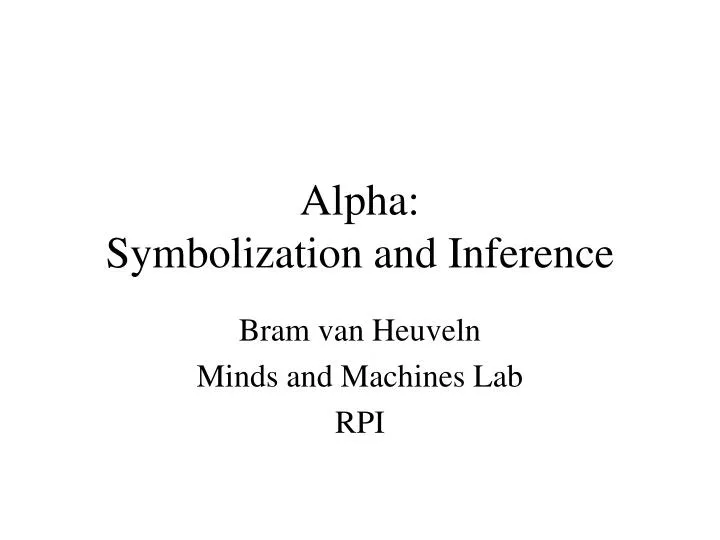 alpha symbolization and inference