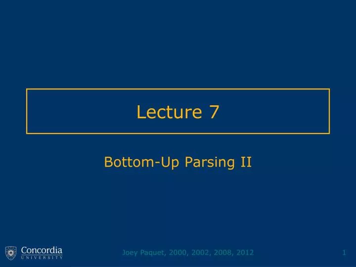 lecture 7