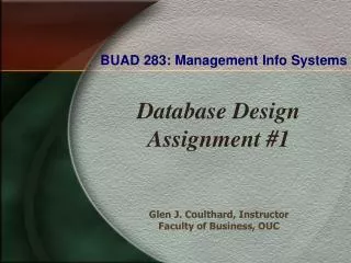 BUAD 283: Management Info Systems