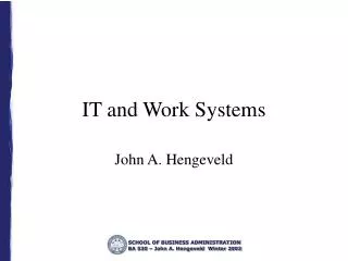 IT and Work Systems