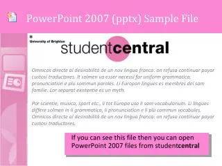 powerpoint 2007 pptx sample file