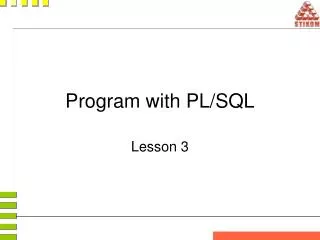 Program with PL/SQL