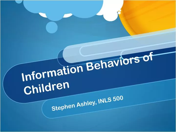 information behaviors of children