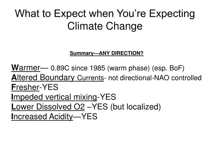 what to expect when you re expecting climate change