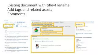 Existing document with title=filename Add tags and related assets Comments