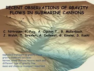 RECENT OBSERVATIONS OF GRAVITY FLOWS IN SUBMARINE CANYONS