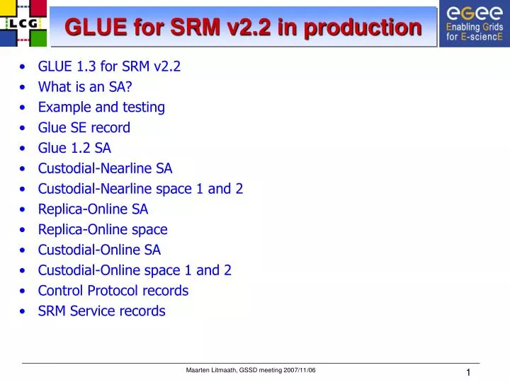glue for srm v2 2 in production