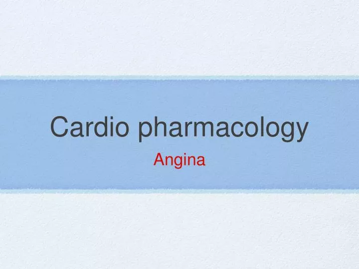 cardio pharmacology