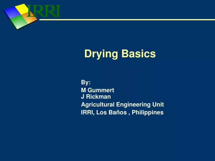 drying basics