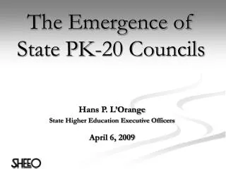 The Emergence of State PK-20 Councils