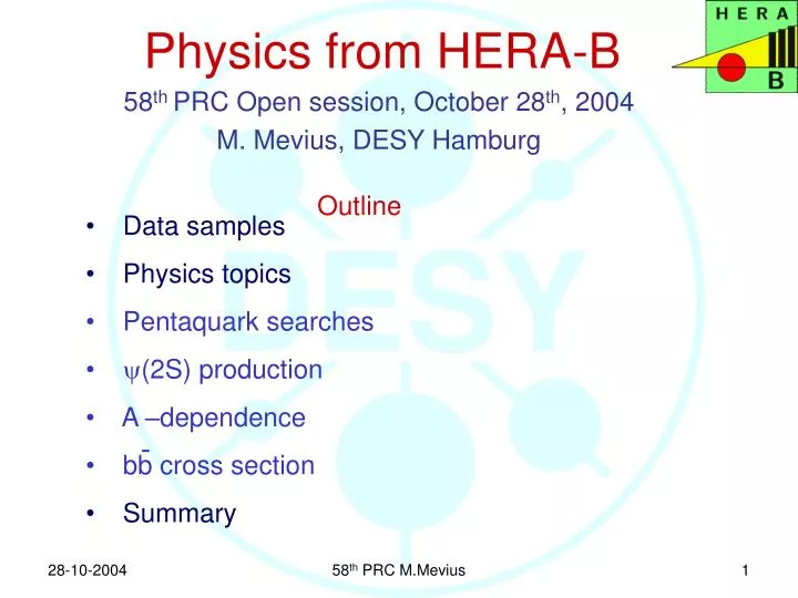 physics from hera b
