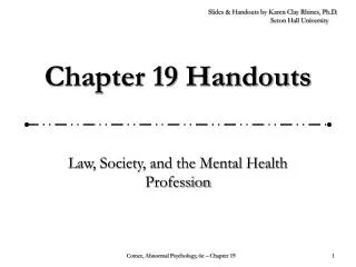 Chapter 19 Handouts