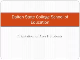 Dalton State College School of Education