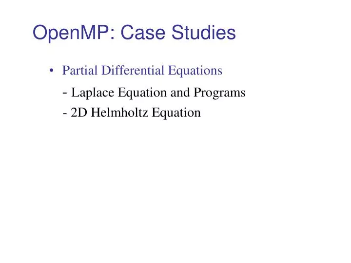openmp case studies
