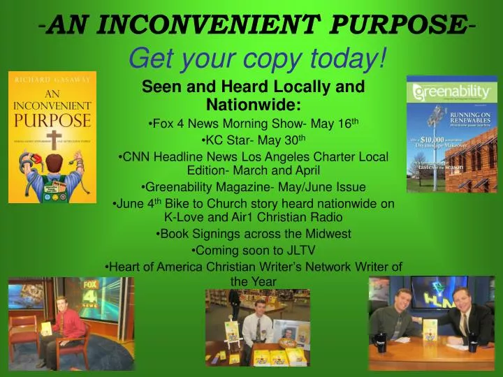 an inconvenient purpose get your copy today