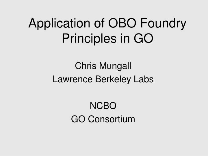 application of obo foundry principles in go
