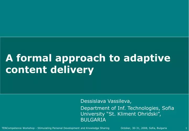 a formal approach to adaptive content delivery