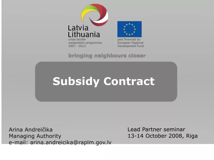 subsidy contract