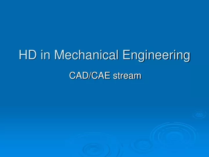 hd in mechanical engineering