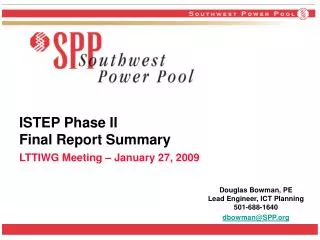 ISTEP Phase II Final Report Summary