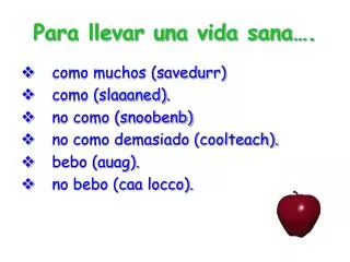 para llevar una vida sana