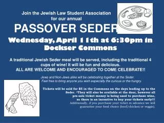 Wednesday, April 11th at 6:30pm in Dockser Commons