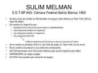 sulim melman e d t 8p 943 c mara federal bah a blanca 1963