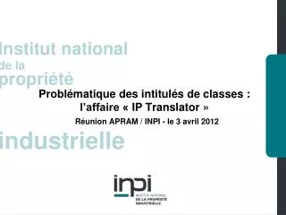probl matique des intitul s de classes l affaire ip translator