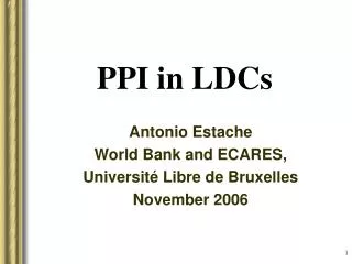 PPI in LDCs