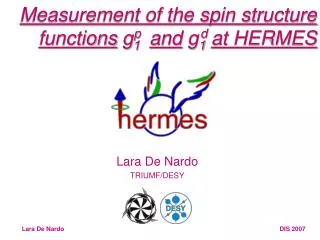 Measurement of the spin structure functions g 1 and g 1 at HERMES
