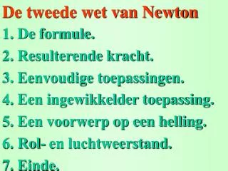 de tweede wet van newton