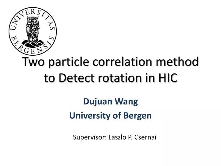two particle correlation method to detect rotation in hic
