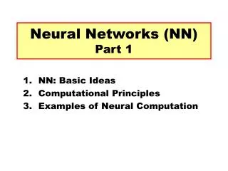 Neural Networks (NN) Part 1