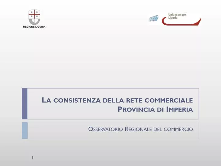 la consistenza della rete commerciale provincia di imperia