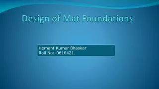 Design of Mat Foundations