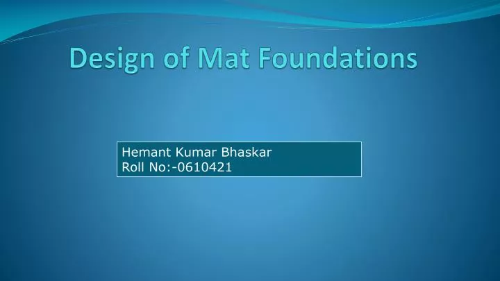 design of mat foundations