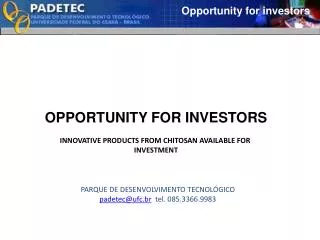 Opportunity for investors