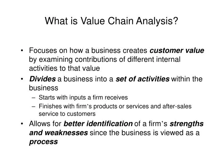 what is value chain analysis