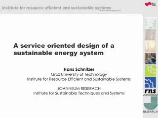 A service oriented design of a sustainable energy system