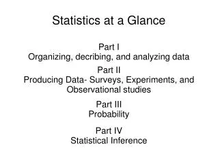 Statistics at a Glance
