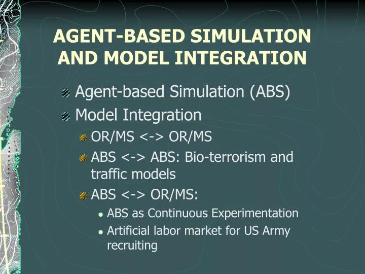agent based simulation and model integration